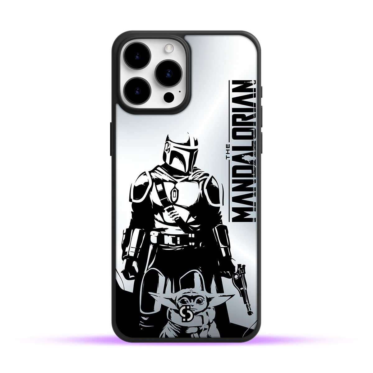 Funda de Celular Star Wars de Acrílico Espejo Mandalorian