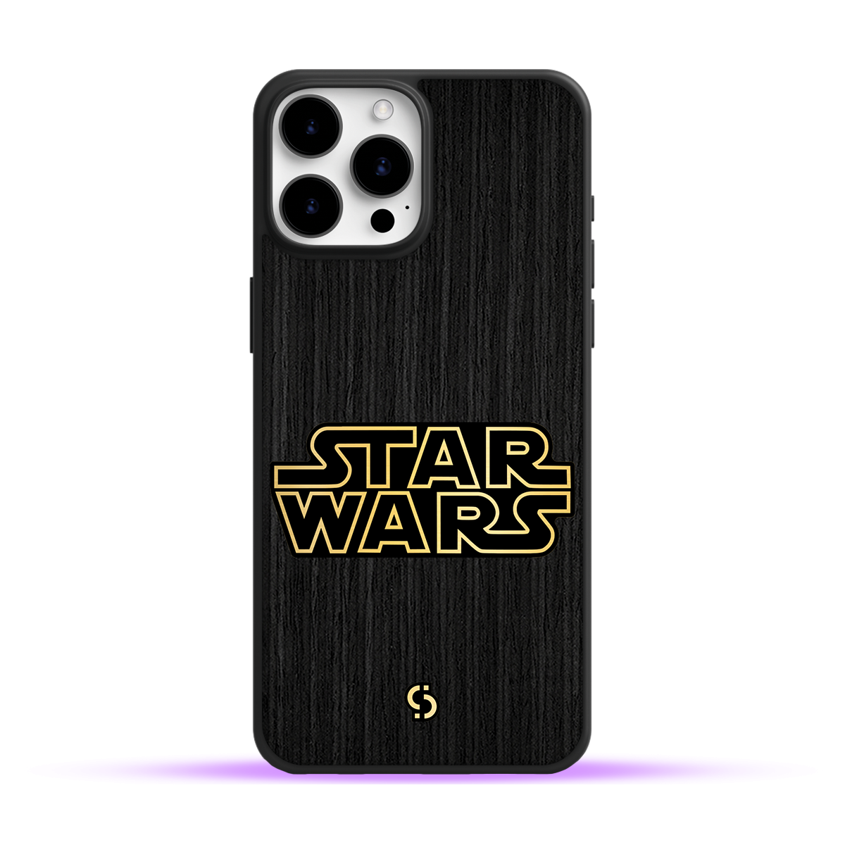 Funda de Celular Star Wars de Ébano con Acrílico Dorado