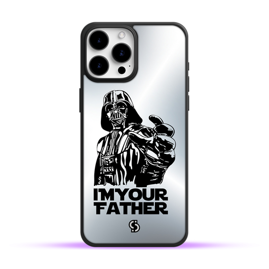 Funda de Celular Star Wars de Ébano con Acrilico Plateado Espejo Im Your Father
