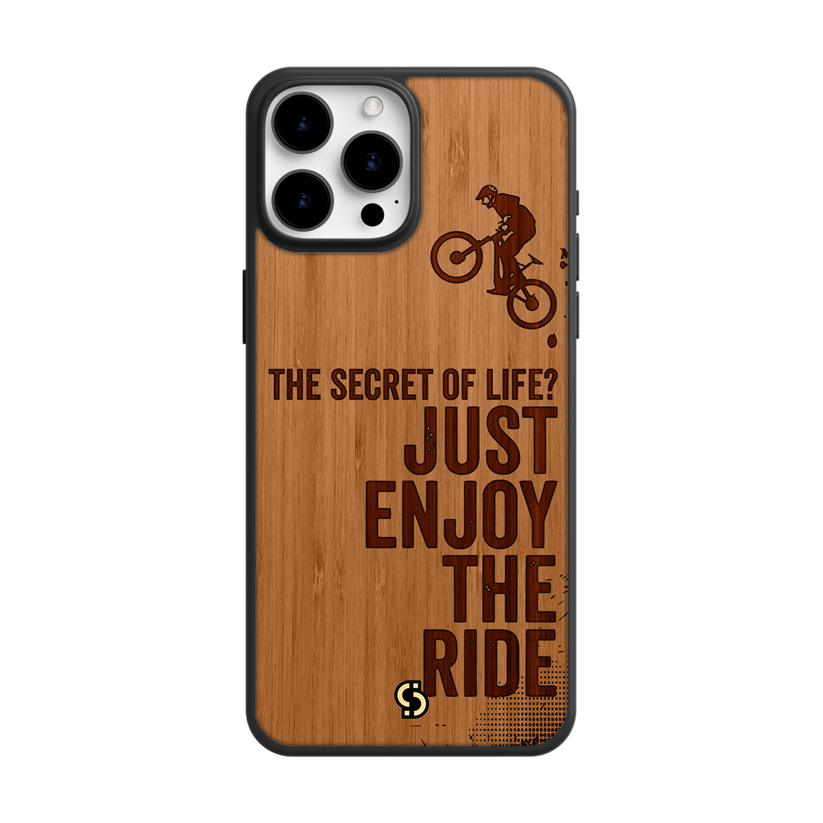 Funda de celular de Bambú Grabado | Enjoy the ride |