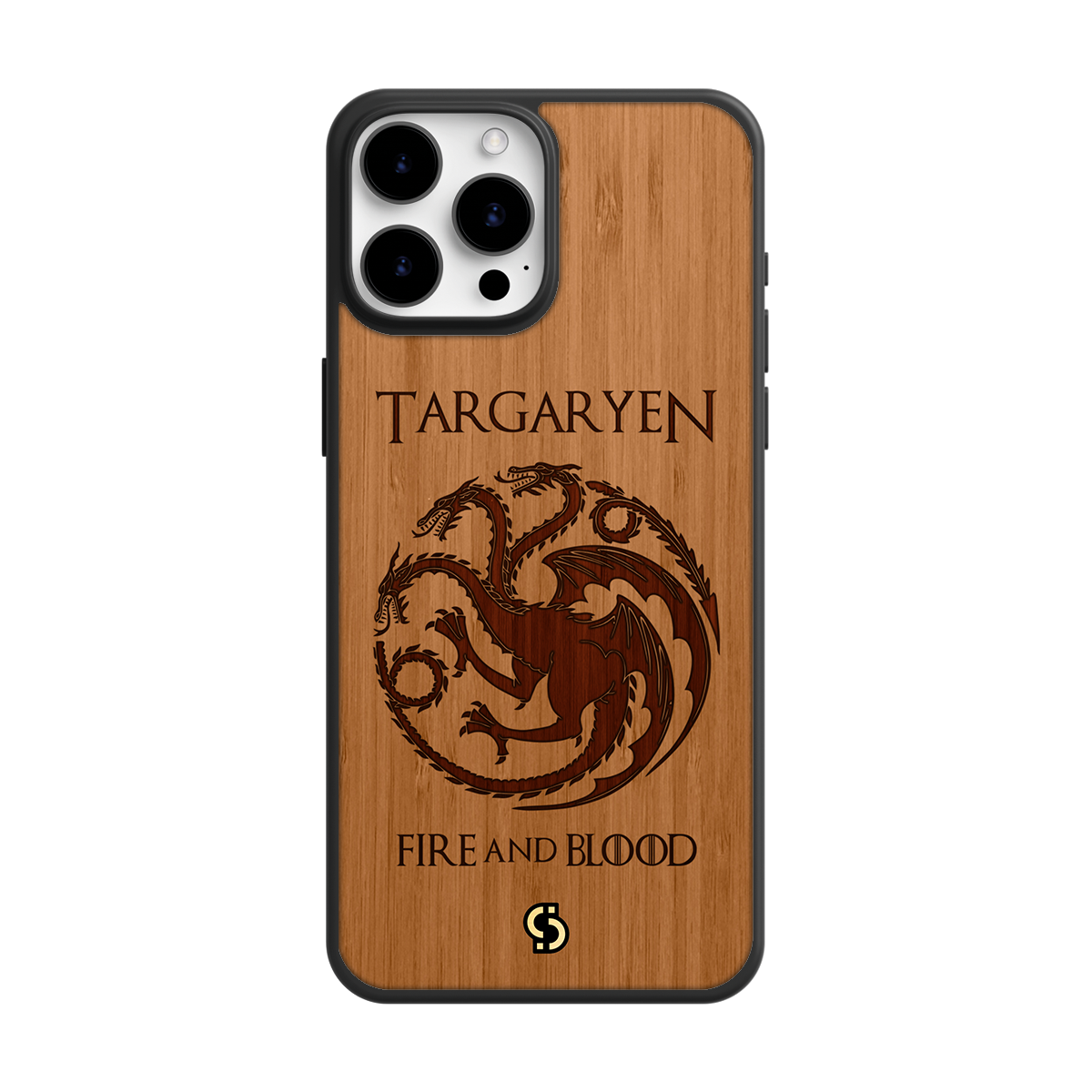Funda de Celular de Bambú Grabado - Targaryen Fire and Blood -